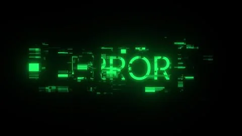 3D rendering error text with screen effects of technological glitches Stock Illustration
