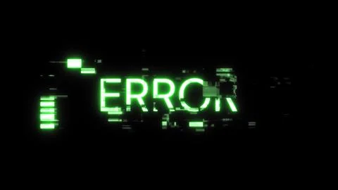 3D rendering error text with screen effects of technological glitches Stock Illustration