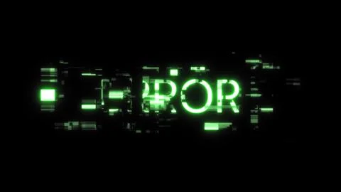 3D rendering error text with screen effects of technological glitches Stock Illustration