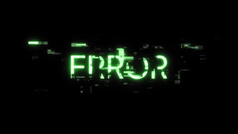 3D rendering error text with screen effects of technological glitches Stock-Illustration