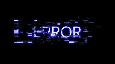 3D rendering error text with screen effects of technological glitches Stock Illustration