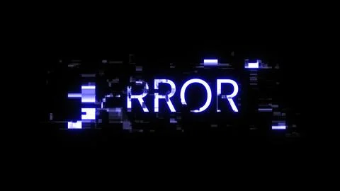 3D rendering error text with screen effects of technological glitches Stock Illustration