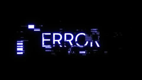 3D rendering error text with screen effects of technological glitches Illustrazione stock