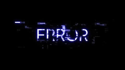 3D rendering error text with screen effects of technological glitches Stock Illustration