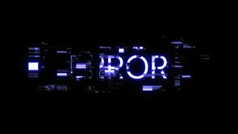 3D rendering error text with screen effects of technological glitches Stock Illustration