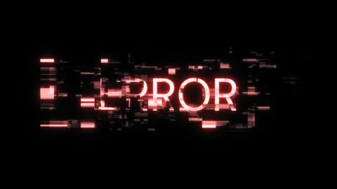 3D rendering error text with screen effects of technological glitches Stock Illustration
