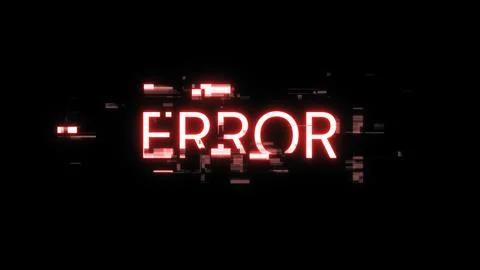 3D rendering error text with screen effects of technological glitches Illustrazione stock