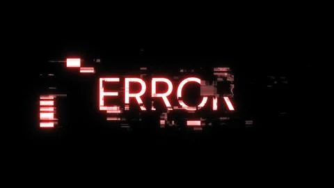 3D rendering error text with screen effects of technological glitches Stock Illustration