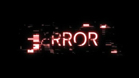 3D rendering error text with screen effects of technological glitches Stock Illustration