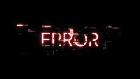 3D rendering error text with screen effects of technological glitches Stock Illustration