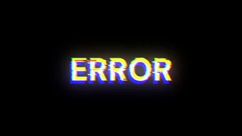 3D rendering error text with screen effects of technological glitches Stock Illustration