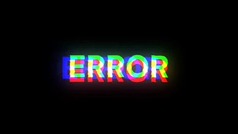 3D rendering error text with screen effects of technological glitches Stock Illustration