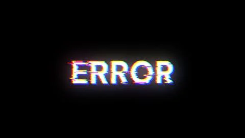 3D rendering error text with screen effects of technological glitches Stock Illustration
