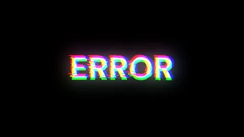 3D rendering error text with screen effects of technological glitches Stock Illustration