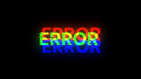 3D rendering error text with screen effects of technological glitches Stock Illustration