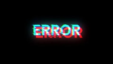 3D rendering error text with screen effects of technological glitches Stock Illustration