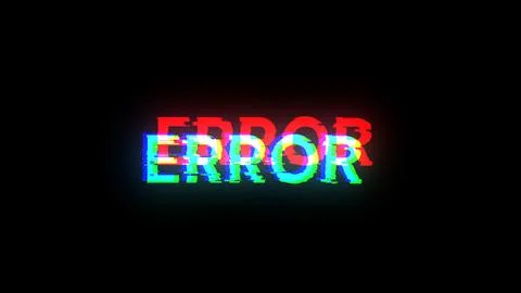 3D rendering error text with screen effects of technological glitches Stock Illustration