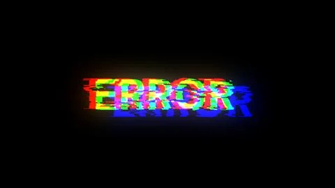 3D rendering error text with screen effects of technological glitches Stock Illustration