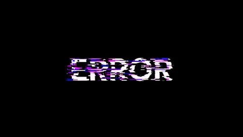 3D rendering error text with screen effects of technological glitches Stock Illustration