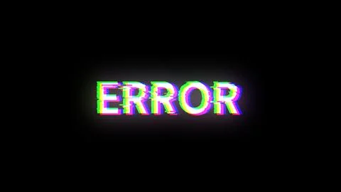 3D rendering error text with screen effects of technological glitches Stock Illustration