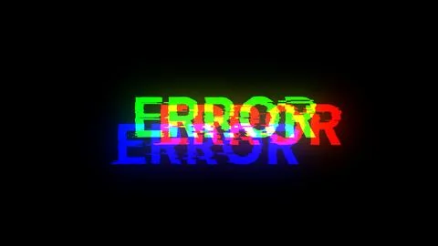 3D rendering error text with screen effects of technological glitches Stock Illustration