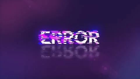 3D rendering error text with screen effects of technological glitches Stock Illustration