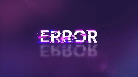 3D rendering error text with screen effects of technological glitches Illustrazione stock