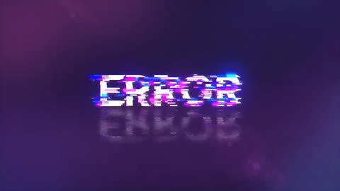 3D rendering error text with screen effects of technological glitches Stock Illustration