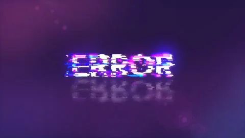 3D rendering error text with screen effects of technological glitches Stock Illustration