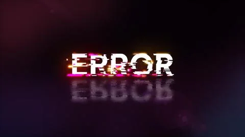 3D rendering error text with screen effects of technological glitches Stock Illustration