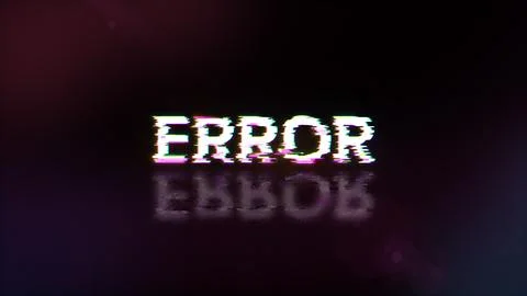 3D rendering error text with screen effects of technological glitches Stock Illustration