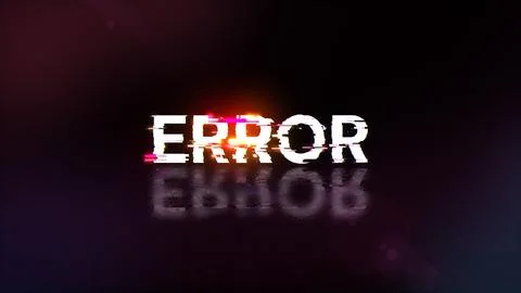 3D rendering error text with screen effects of technological glitches Stock Illustration