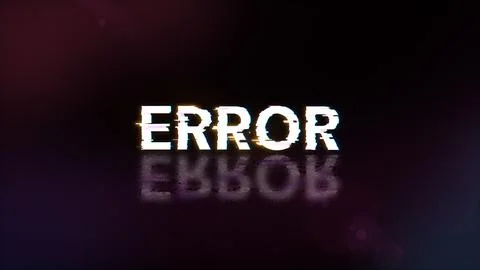 3D rendering error text with screen effects of technological glitches Stock Illustration