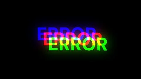 3D rendering error text with screen effects of technological glitches Stock Illustration