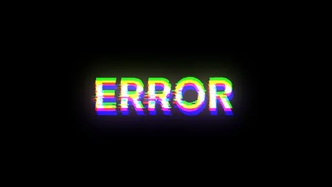 3D rendering error text with screen effects of technological glitches Stock Illustration