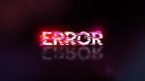 3D rendering error text with screen effects of technological glitches Stock Illustration