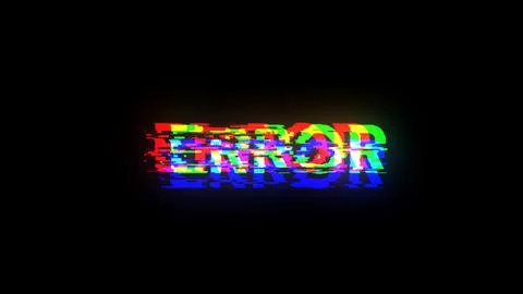 3D rendering error text with screen effects of technological glitches Stock Illustration