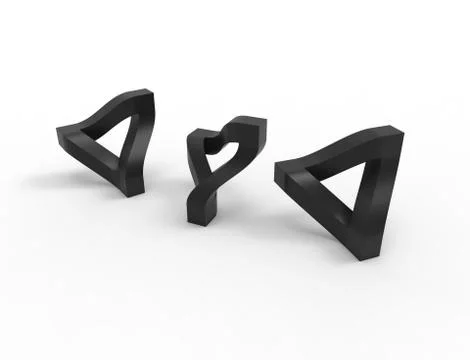 3d rendering of a escher traingle isolated in white studio background 스톡 일러스트