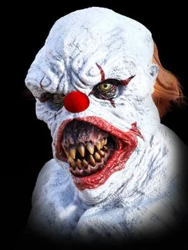 3D rendering of an evil looking clown. Stock Illustration