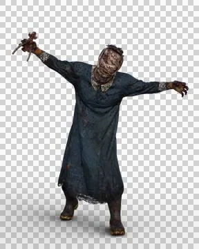 3D rendering of an evil tooth fairy monster lurching toward the camera isolat Stock Illustration