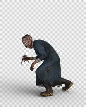 3D rendering of an evil tooth fairy monster creeping isolated on a transparen Illustrazione stock