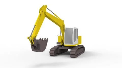 3d rendering of an excavator isolated in white studio background Stock-Illustration