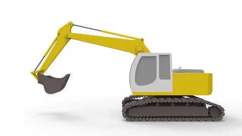 3d rendering of an excavator isolated in white studio background Stock-Illustration