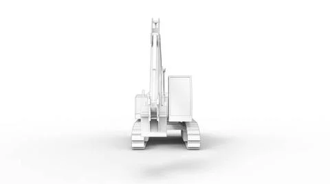 3d rendering of an excavator isolated in white studio background 3d render... Stock Photos