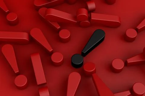 3d rendering of Exclamation mark icon. Stock Illustration