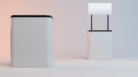 3d rendering of an exhibition design part isolated Stock Illustration