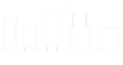 3d rendering of an exhibition design part isolated Stock Illustration