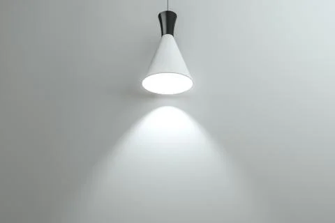 3d rendering, the exhibition wall with exquisite top light. Stock-Illustration