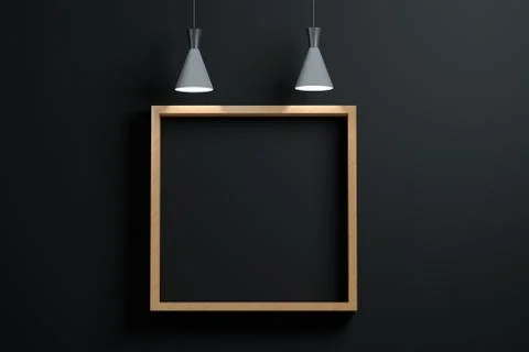 3d rendering, the exhibition wall with exquisite top light. Stock-Illustration