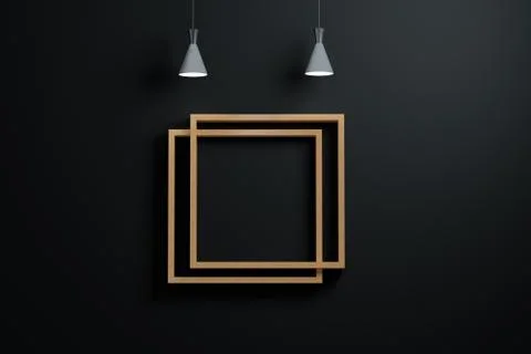 3d rendering, the exhibition wall with exquisite top light. Stock-Illustration